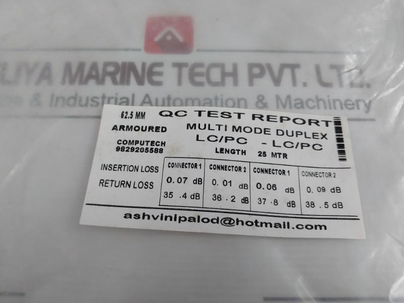 00857M Armored Optic Fiber Cable 62.5/125 Mm-2C 3.0Mm 62.5 Mm