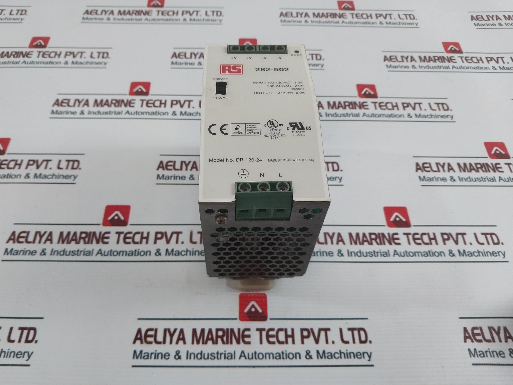 Mean Well/Rs 282-502 Power Supply Dr-120-24, 240Vac 50/60Hz