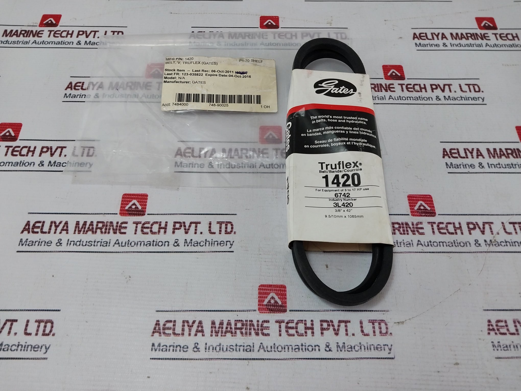 Gates 1420 Truflex Fhp Low Horse-power V-belt 9.5/10Mm X 1065Mm