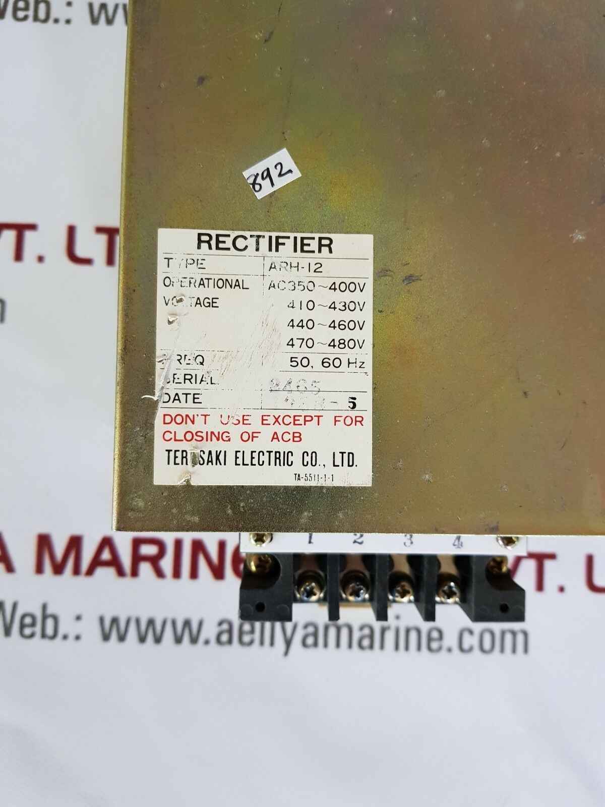 Terasaki arh 12 rectifier