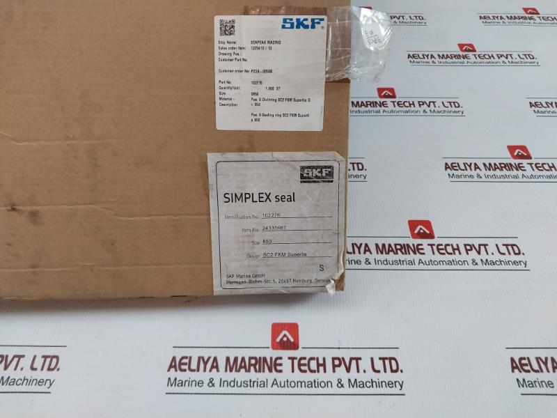 102276 Simplex Seal Ring Size 0850/850 Skf