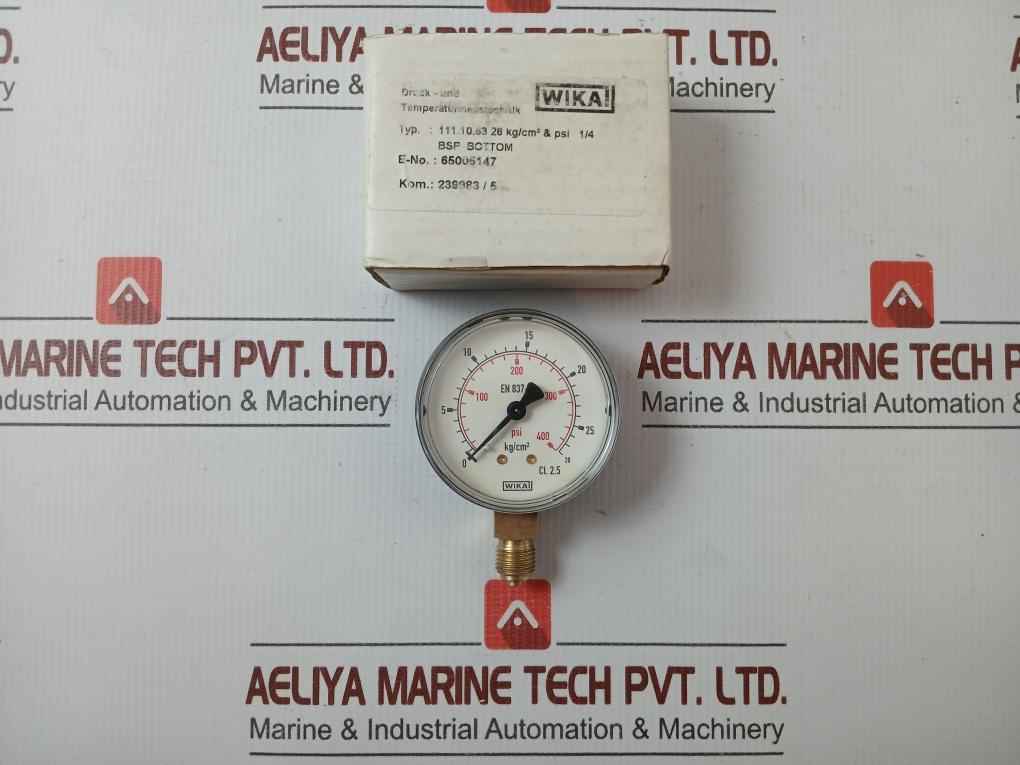 111.10.63 Pressure Gauge 28 Kg/Cm2 & 400 Psi Wika
