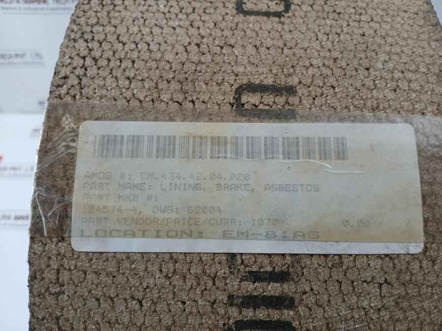 124574-4 Asbestos Brake Lining