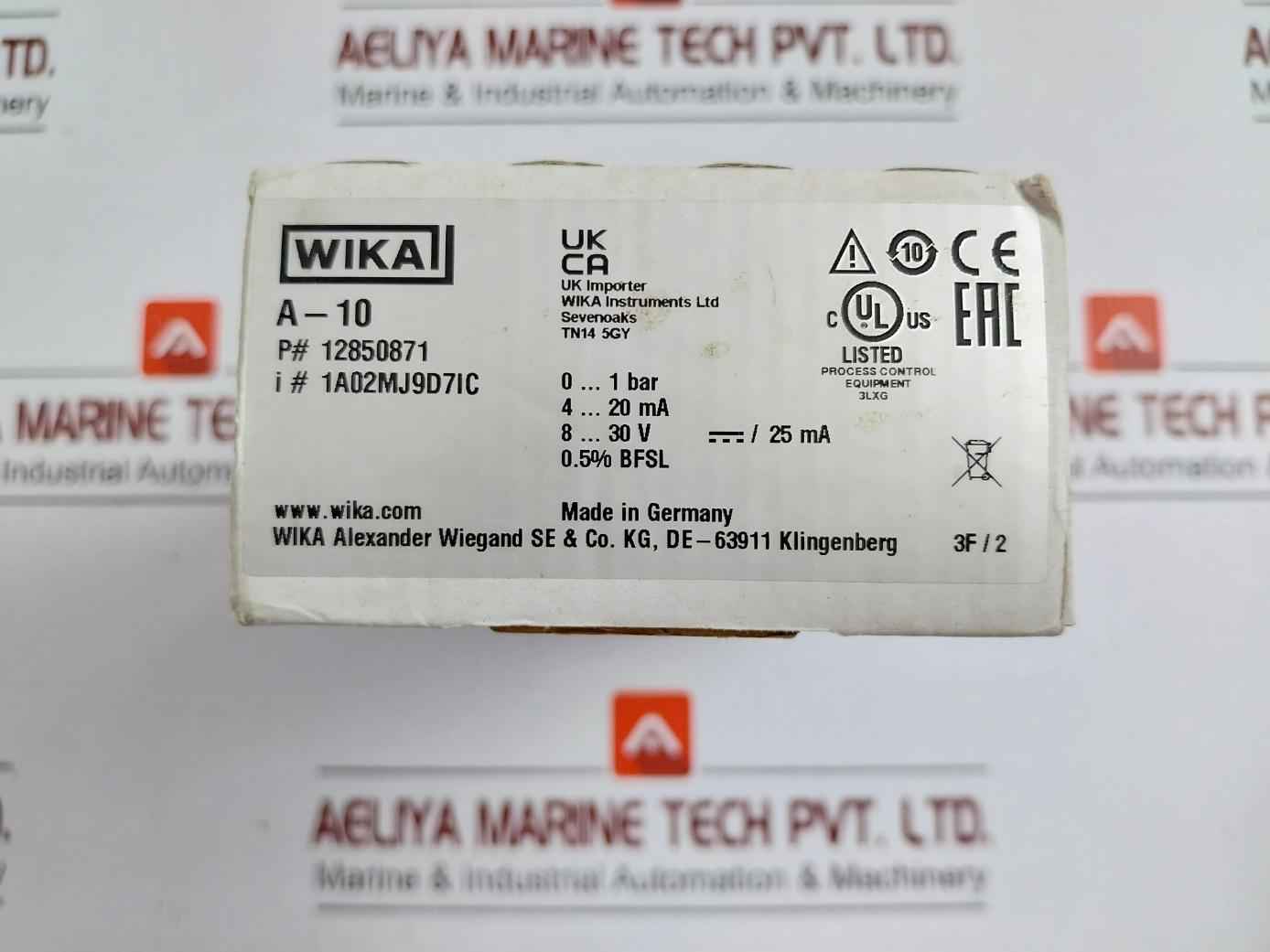 12850871 A-10 Pressure Transmitter 8..30 V Dc / 25 Ma Wika