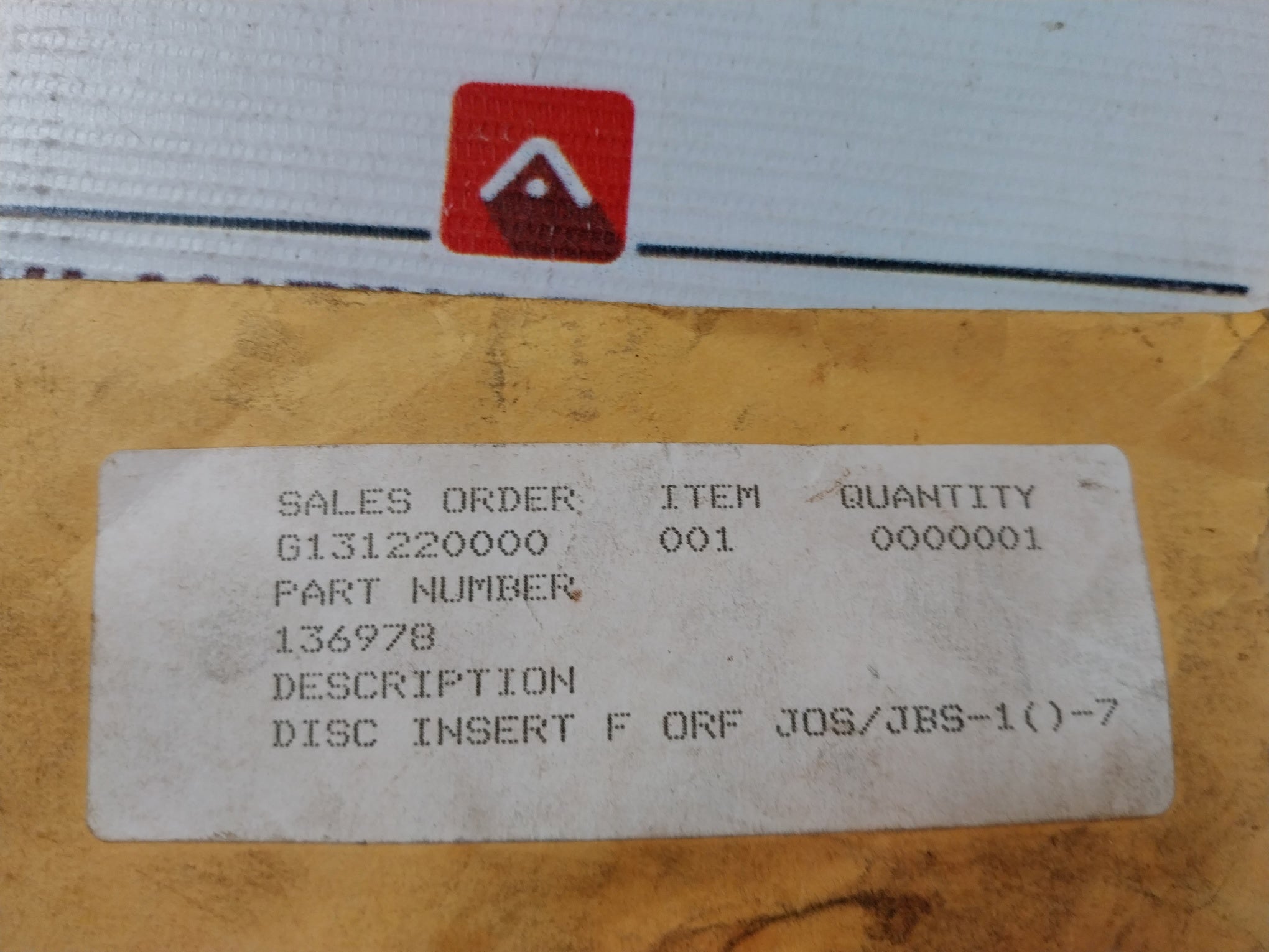 136978 Disc Insert Blank Flange