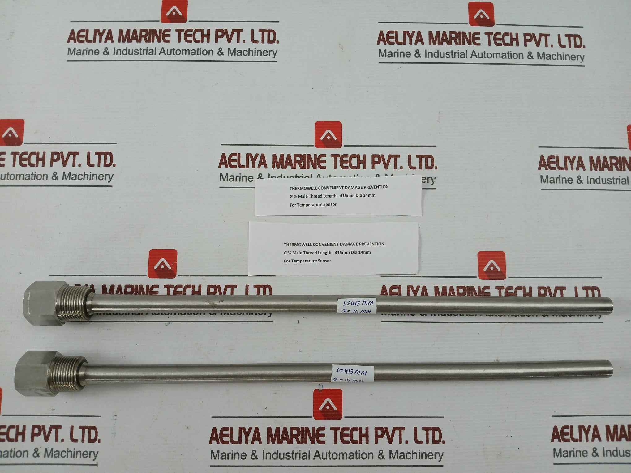 Thermowell For Temperature Sensor G 1/2 Male Thread 415 Mm-length 14 Mm-diameter -360 Gm