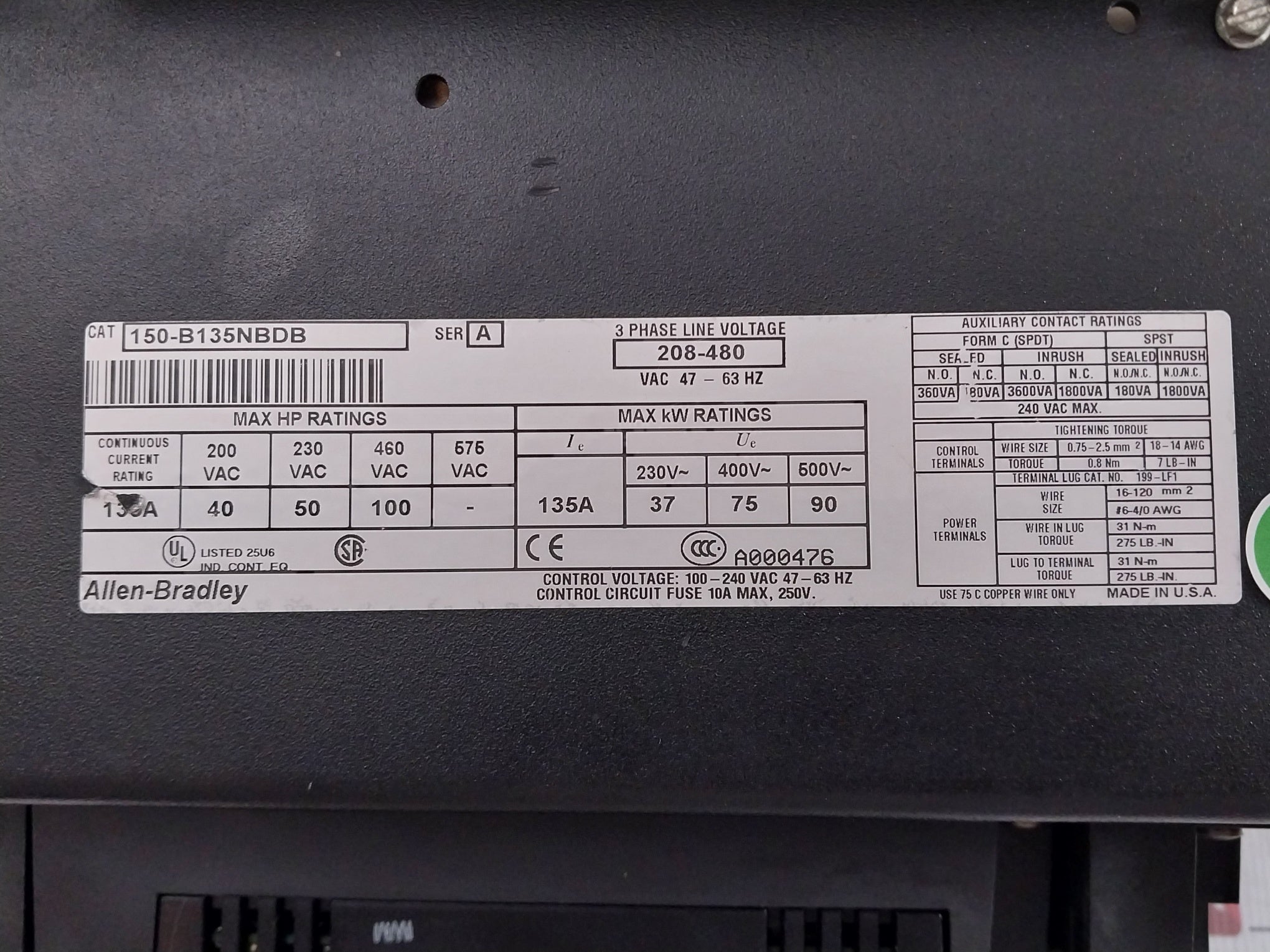 150-B135NBDB-Smc-Dialog-Plus-Motor-Controller-100-240-Vac-47-63Hz-Allen-Bradley-210723-11