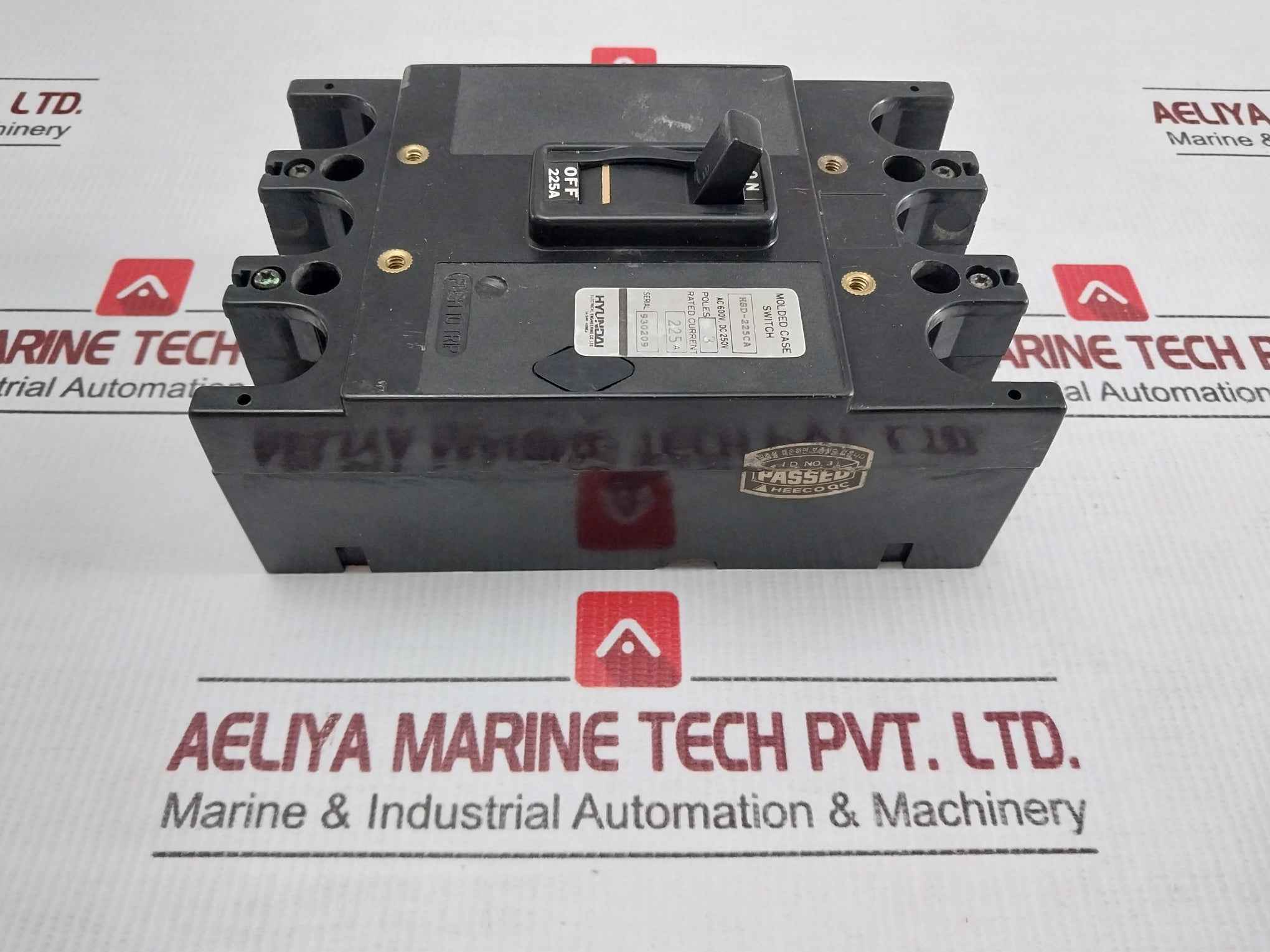 Hyundai 3 Pole Molded Case Switch Ac600V 225A Partno. Hsd-225Ca