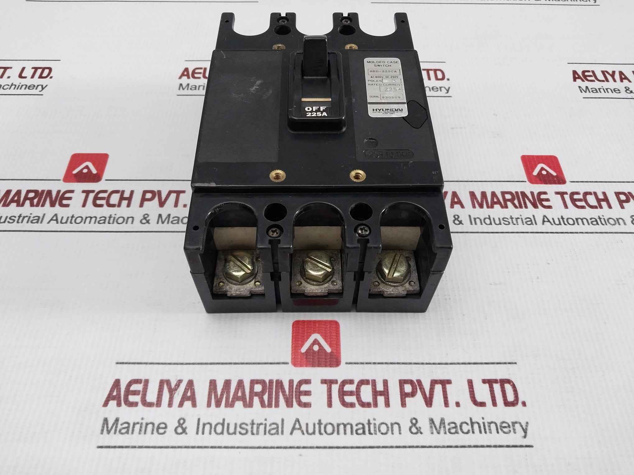 Hyundai 3 Pole Molded Case Switch Ac600V 225A Partno. Hsd-225Ca