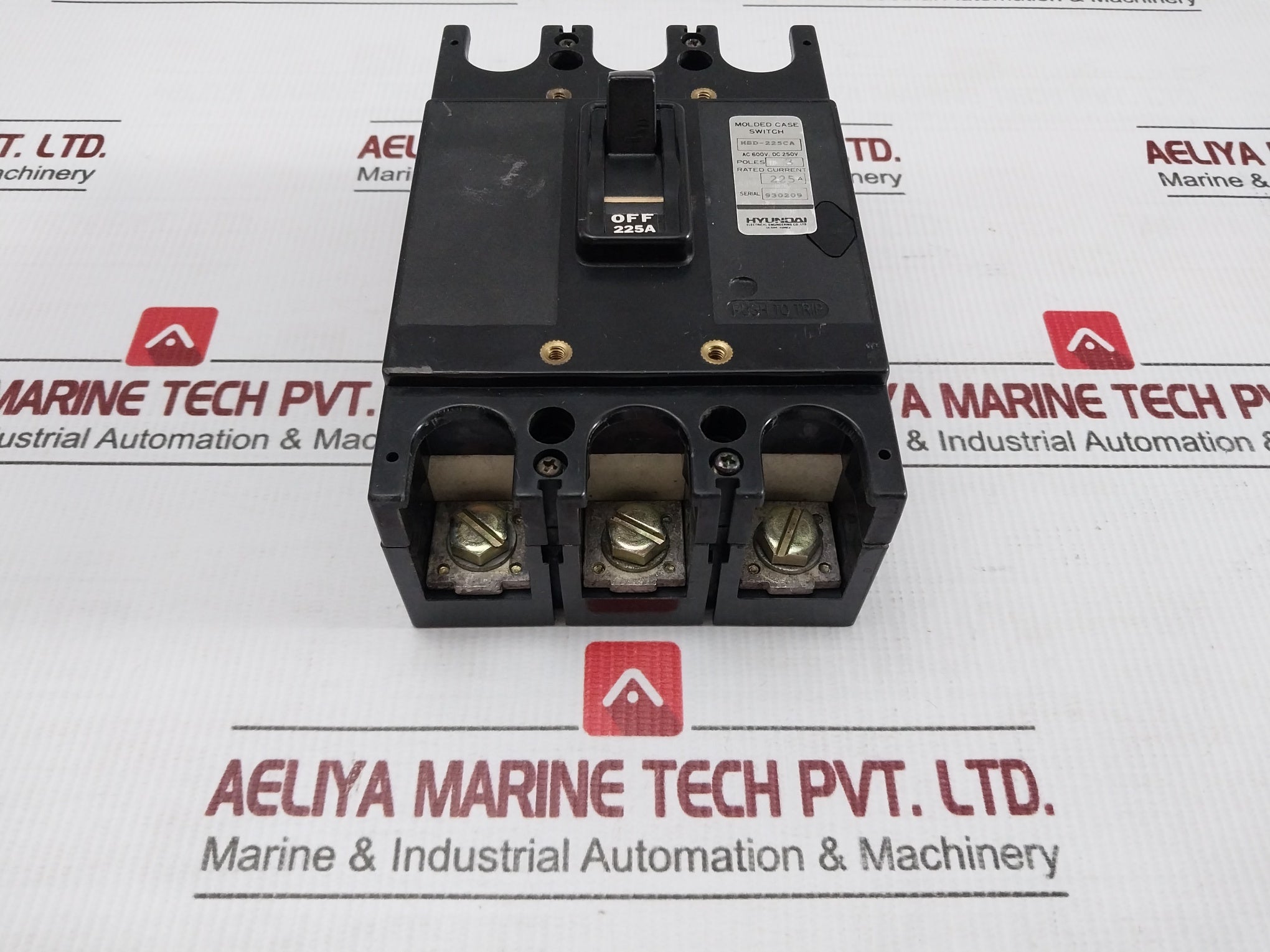 Hyundai 3 Pole Molded Case Switch Ac600V 225A Partno. Hsd-225Ca