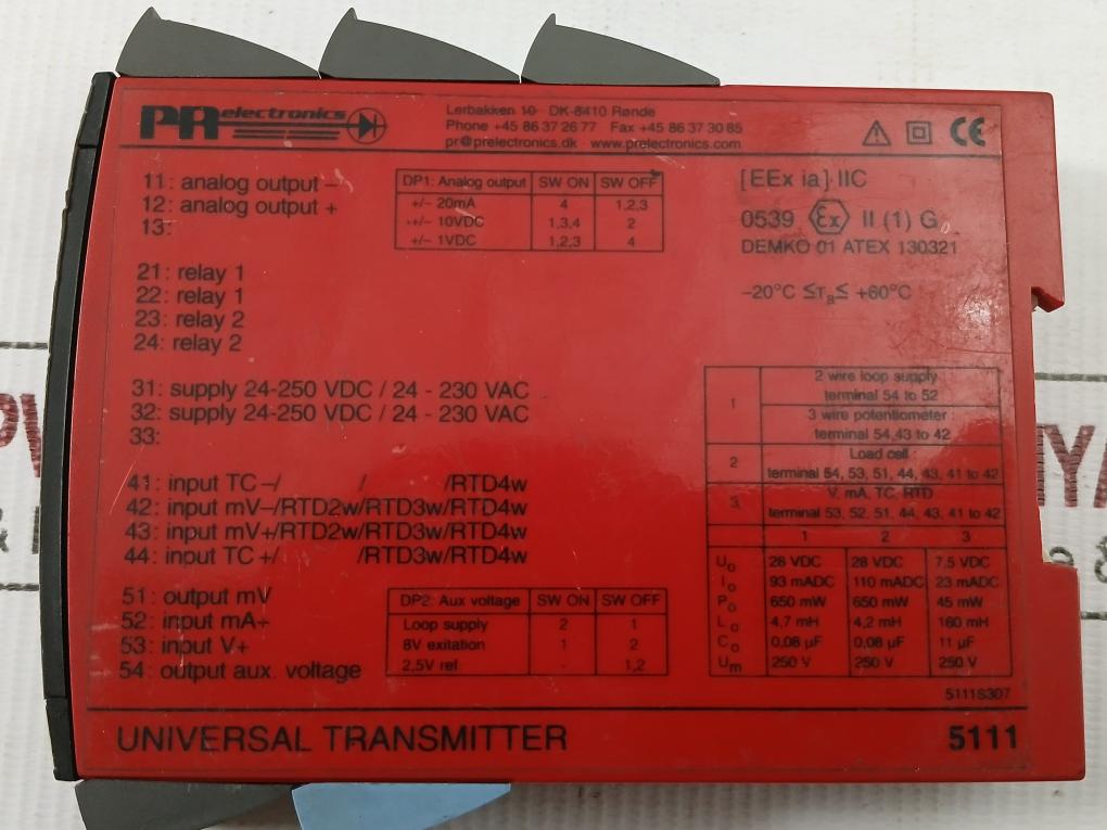 Pr Electronics 3W 50/60 Hz Universal Transmitter 5111