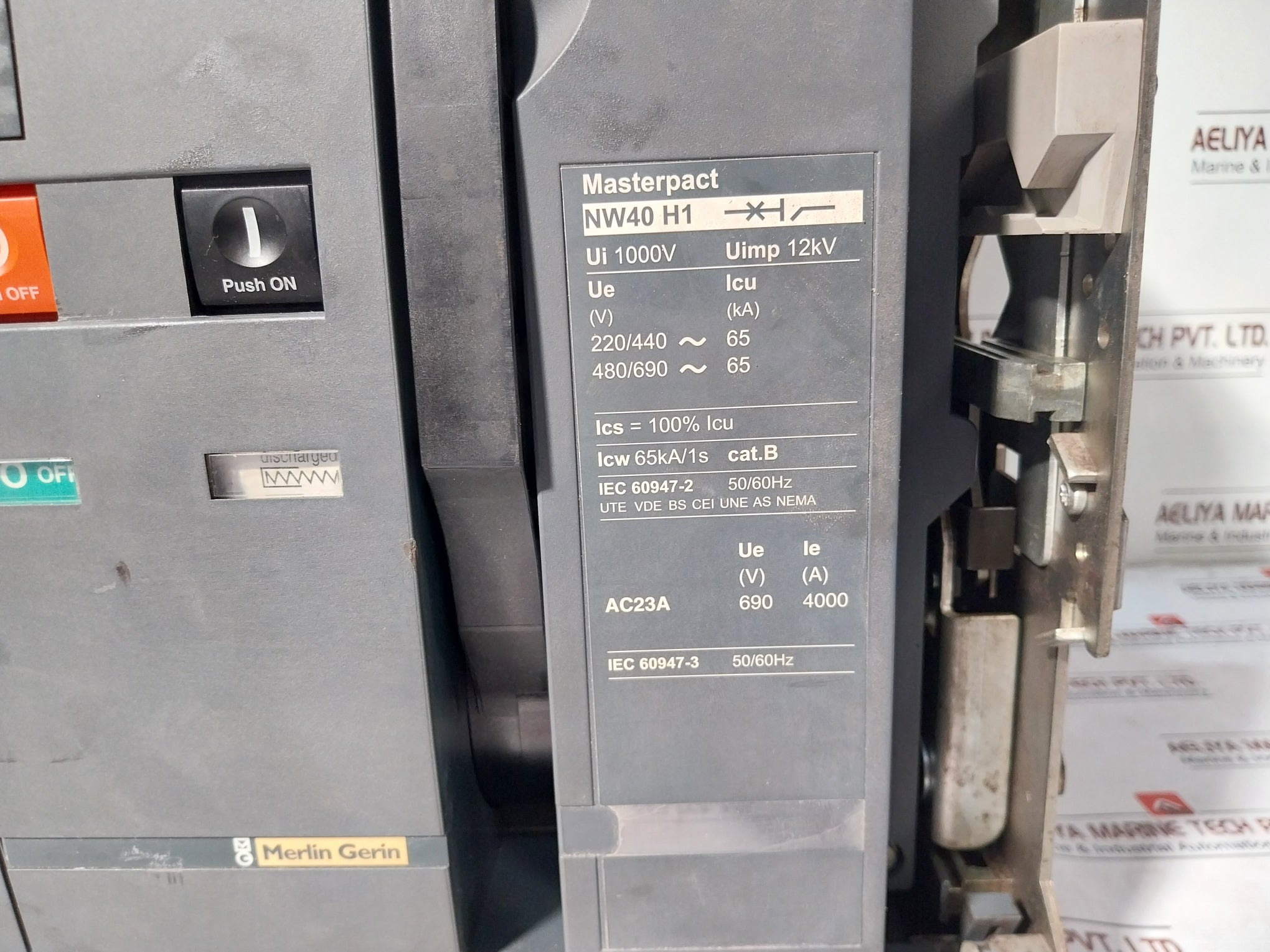 Merlin Gerin Nw40 H1 Micrologic 6.0A Circuit Breaker Masterpact 1000V