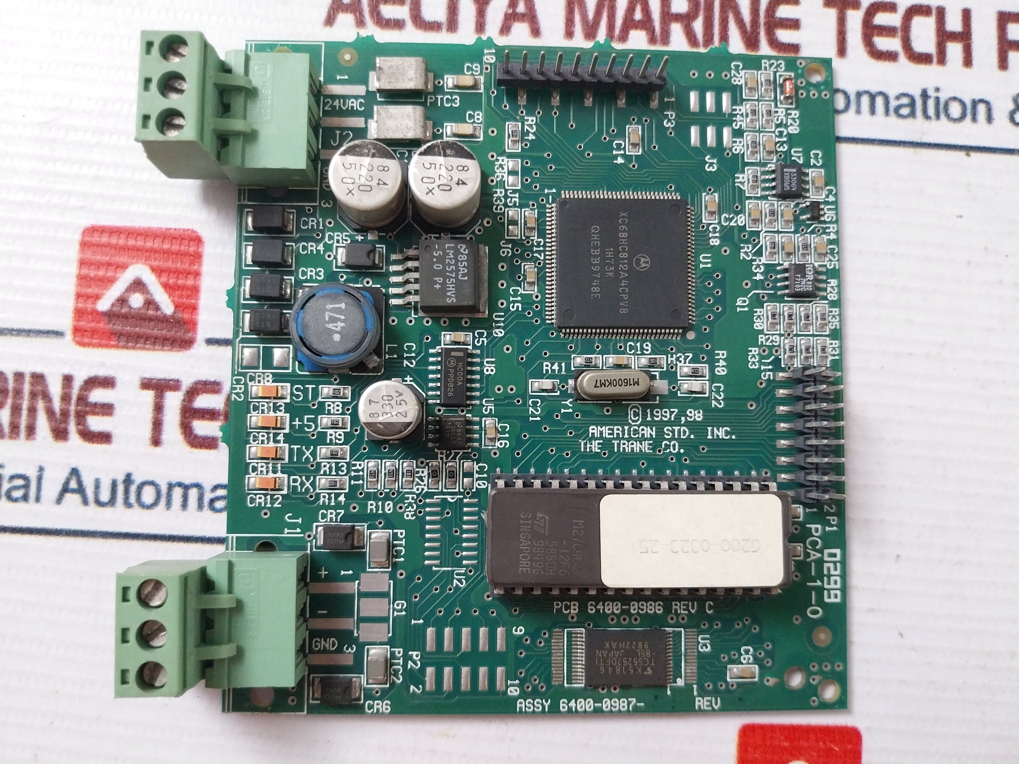 Trane 6400-0987 Adaptive Control Interface Chiller Board Rev C Pca-1-0
