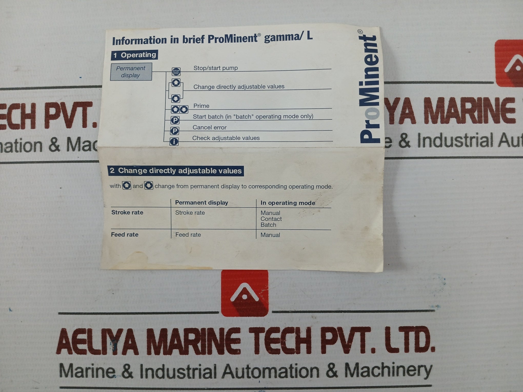 GALA1000PPE200UD014100 PROMINENT Process Control Metering Pump