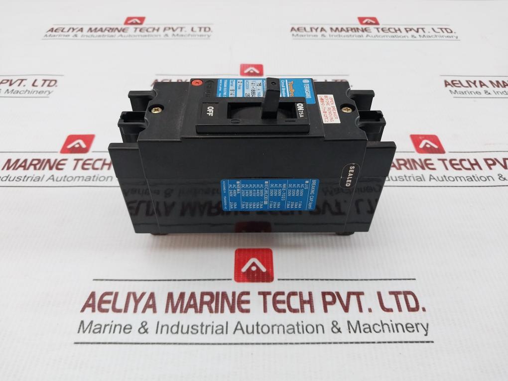 2-Pole-Molded-Case-Circuit-Breaker-75a-Ac600v-Dc250v-By-Terasaki-Xe100ns-Ke100ns-H-6