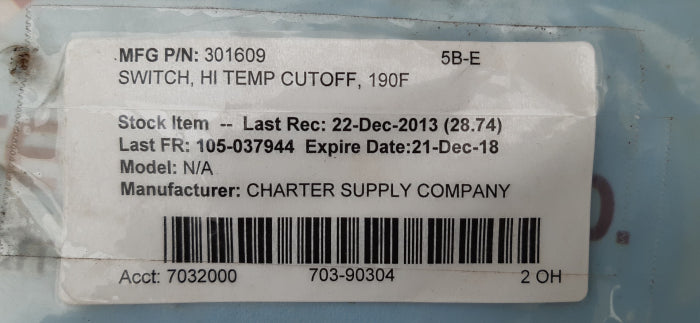 Electric water heater single thermostat limit switch