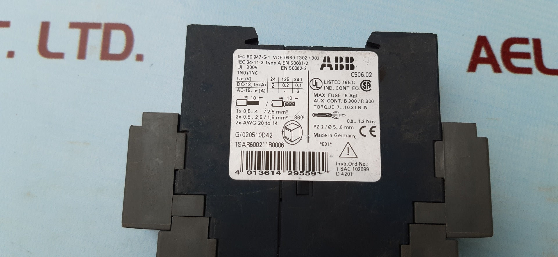 Abb c506.02 1sar600211r0006 thermistor