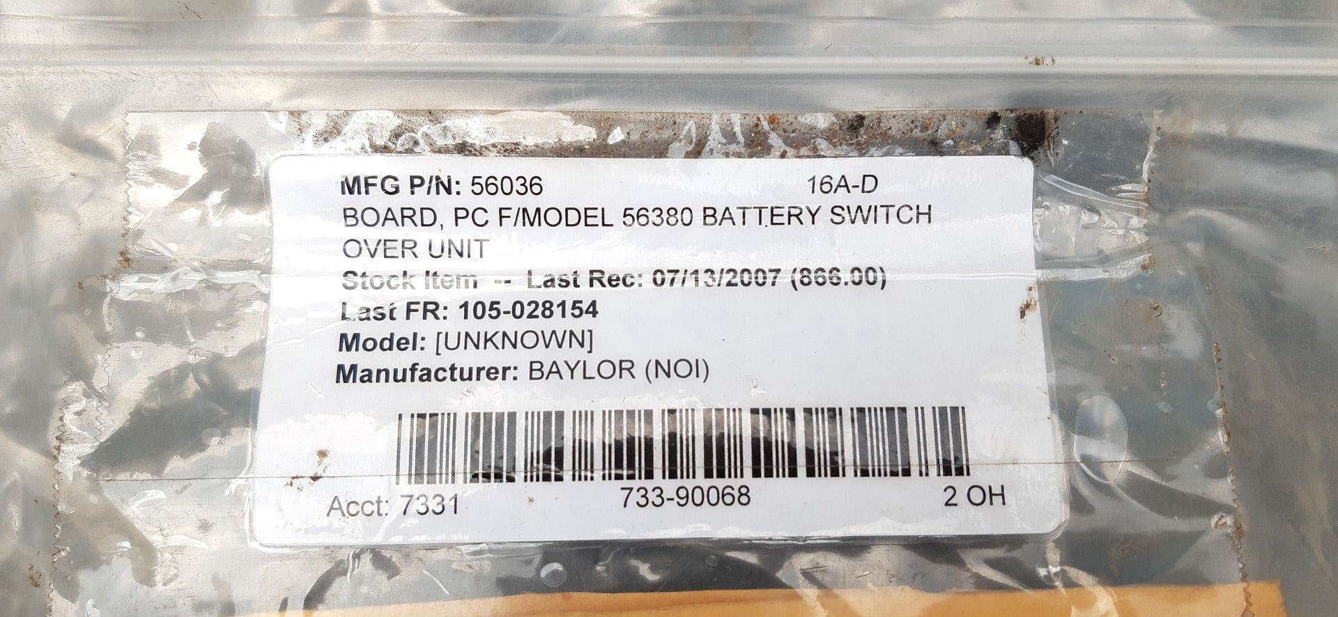 Baylor 56036 Ground Detection Printed Circuit Board