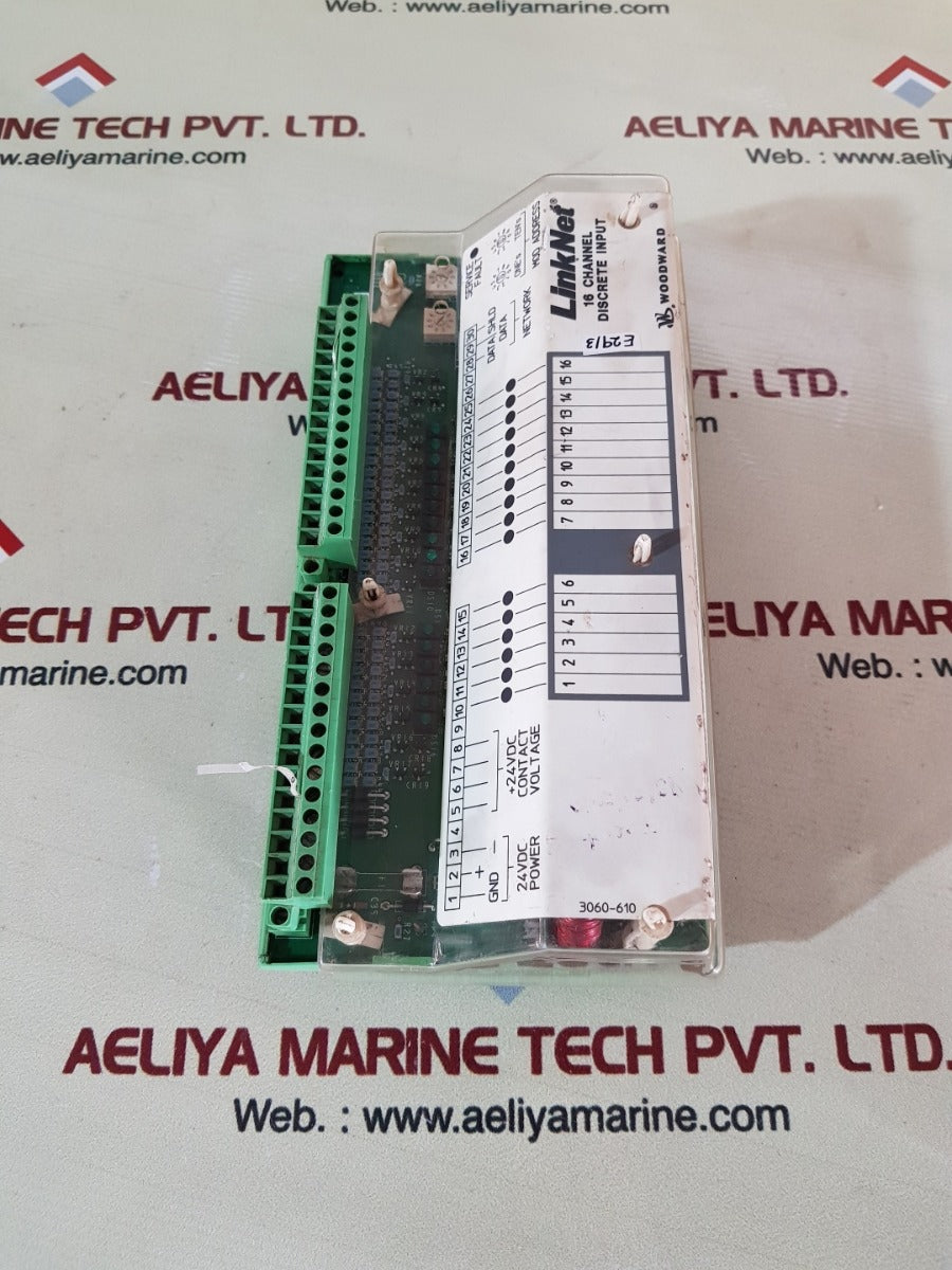 Woodward 9905-971 Linknet 16 Channel Discrete Input Module Rev.J 18-32Vdc 14.2W
