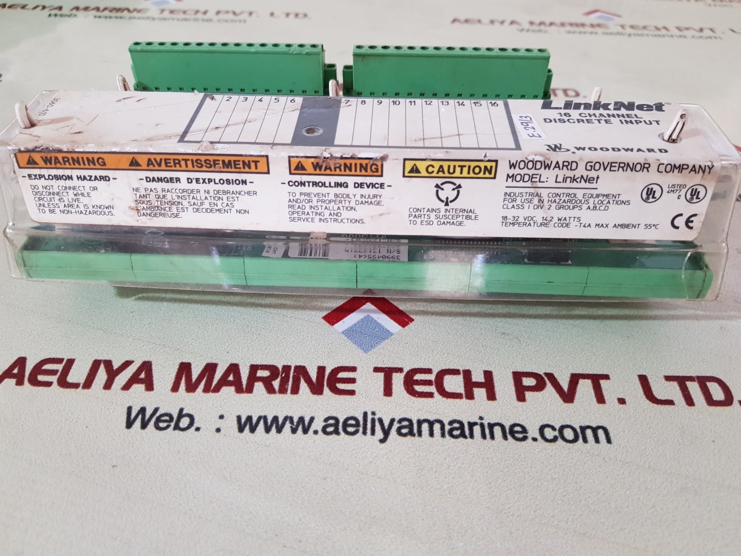 Woodward 9905-971 Linknet 16 Channel Discrete Input Module Rev.J 18-32Vdc 14.2W