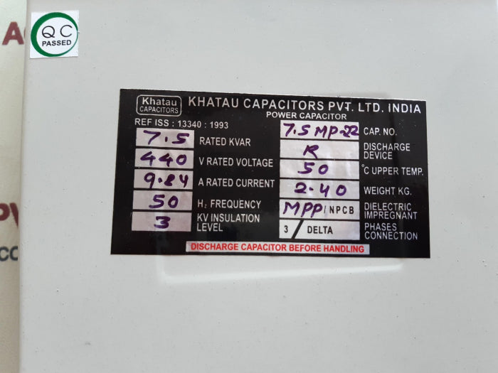 Khatau power capacitors 7.5mp 22