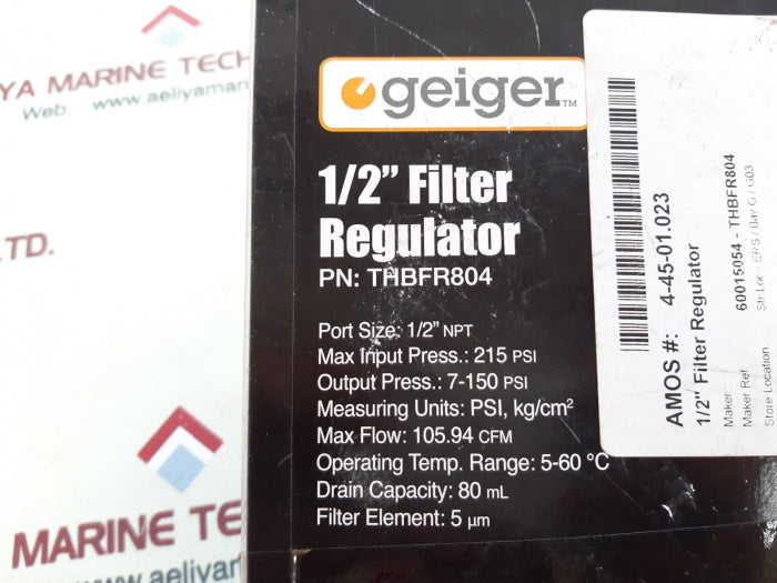 Geiger thbfr804 1/2" filter regulator