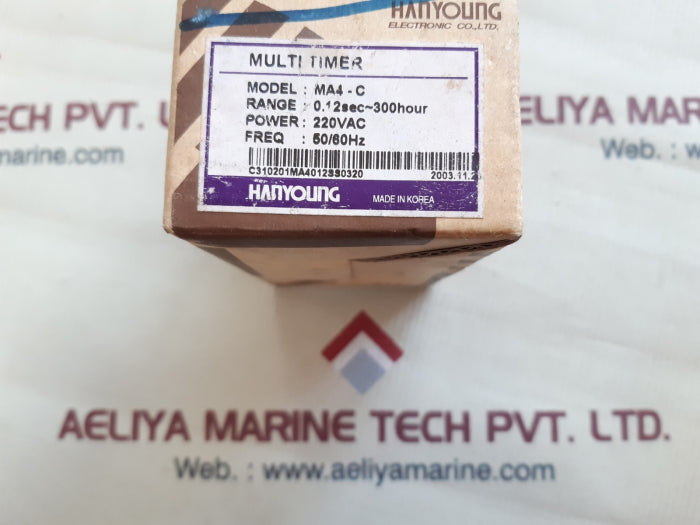 Hanyoung ma4-c multi timer 0.12sec~300hour 220vac