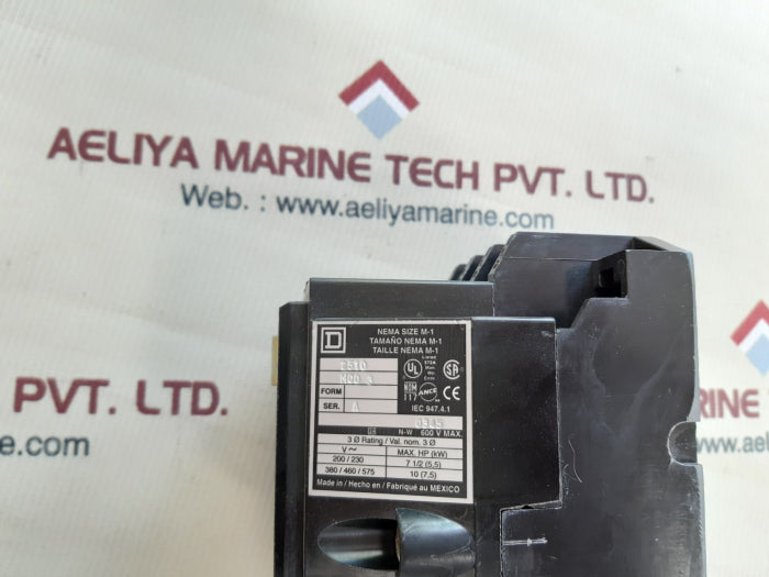 Square d 2510-mc03 motor starter ser A