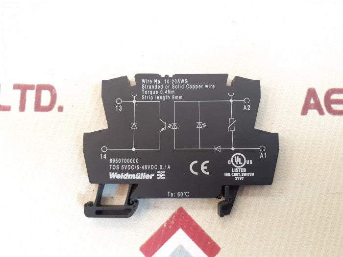 Weidmuller 8950700000 Relay 5VDC/48VDC 0.1A