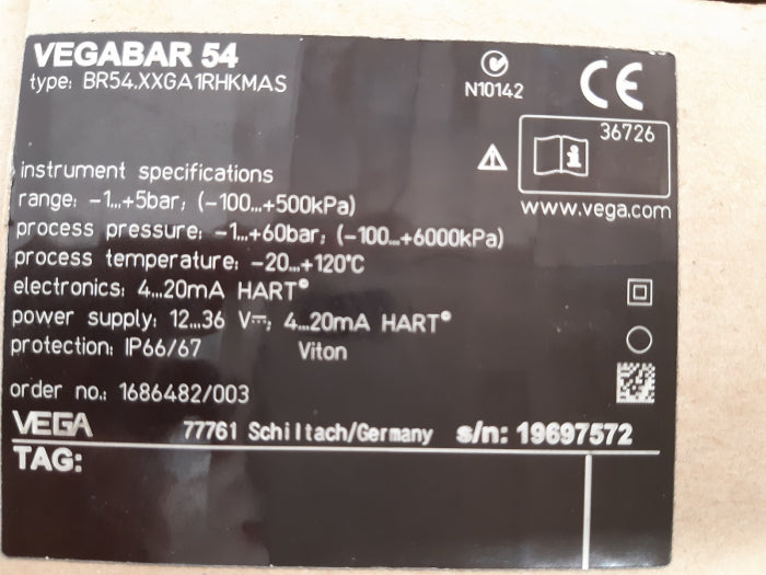 Vegabar54 br54.xxga 1rhkmas pressure transmitter