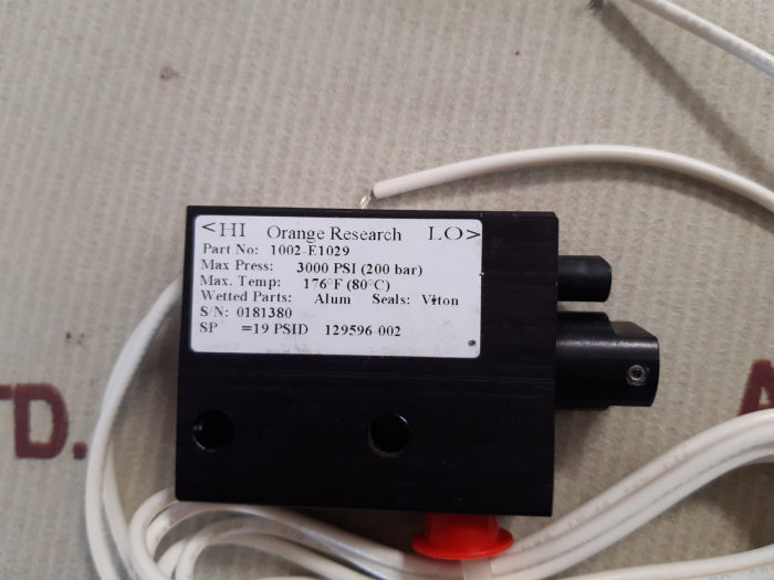 ORANGE RESEARCH 1002 E1029 Switch and Sensor