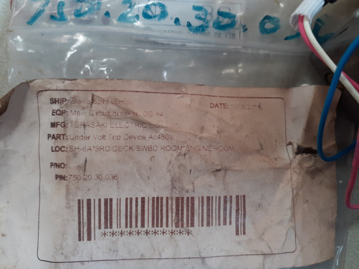 Terasaki under volt trip device ac450v