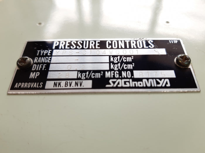 Saginomiya yps-c104wq001 differential pressure switch