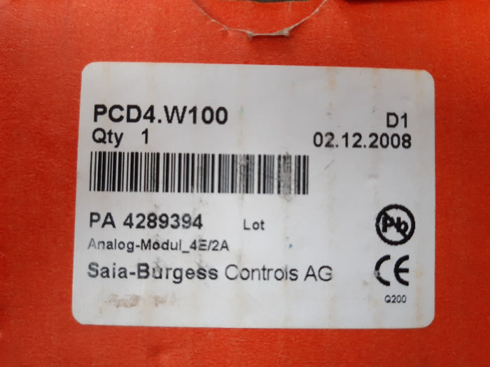 Saia-burgess pcd4.w100 analog module