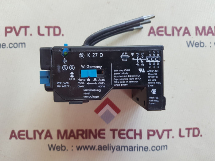 Westinghouse k 27 d overload relay