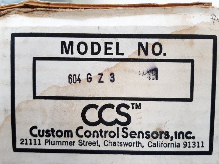 Ccs 604gz3 pressure switch