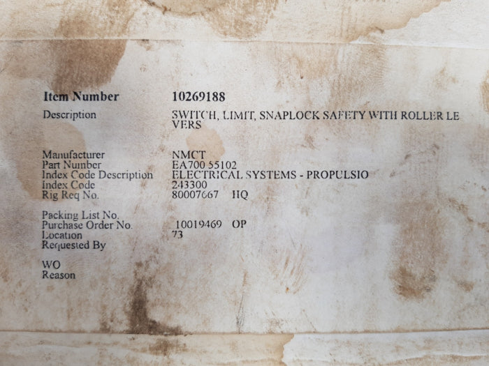 Namco ea 700-55102 snap-lock limit switch
