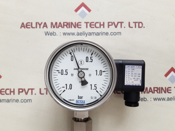 Wika pgt23.100 flange diaphragm with gauge bar -1.0 to 1.5