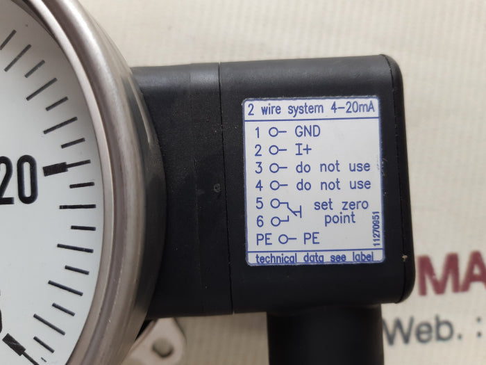 Wika pgt23.100 flange diaphragm with gauge 0 to 25 bar