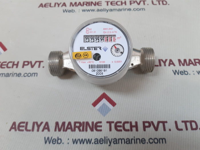 Elster a.h a.v qn 2,5 m3/h water meter t max +90 c s100 ×0,0001