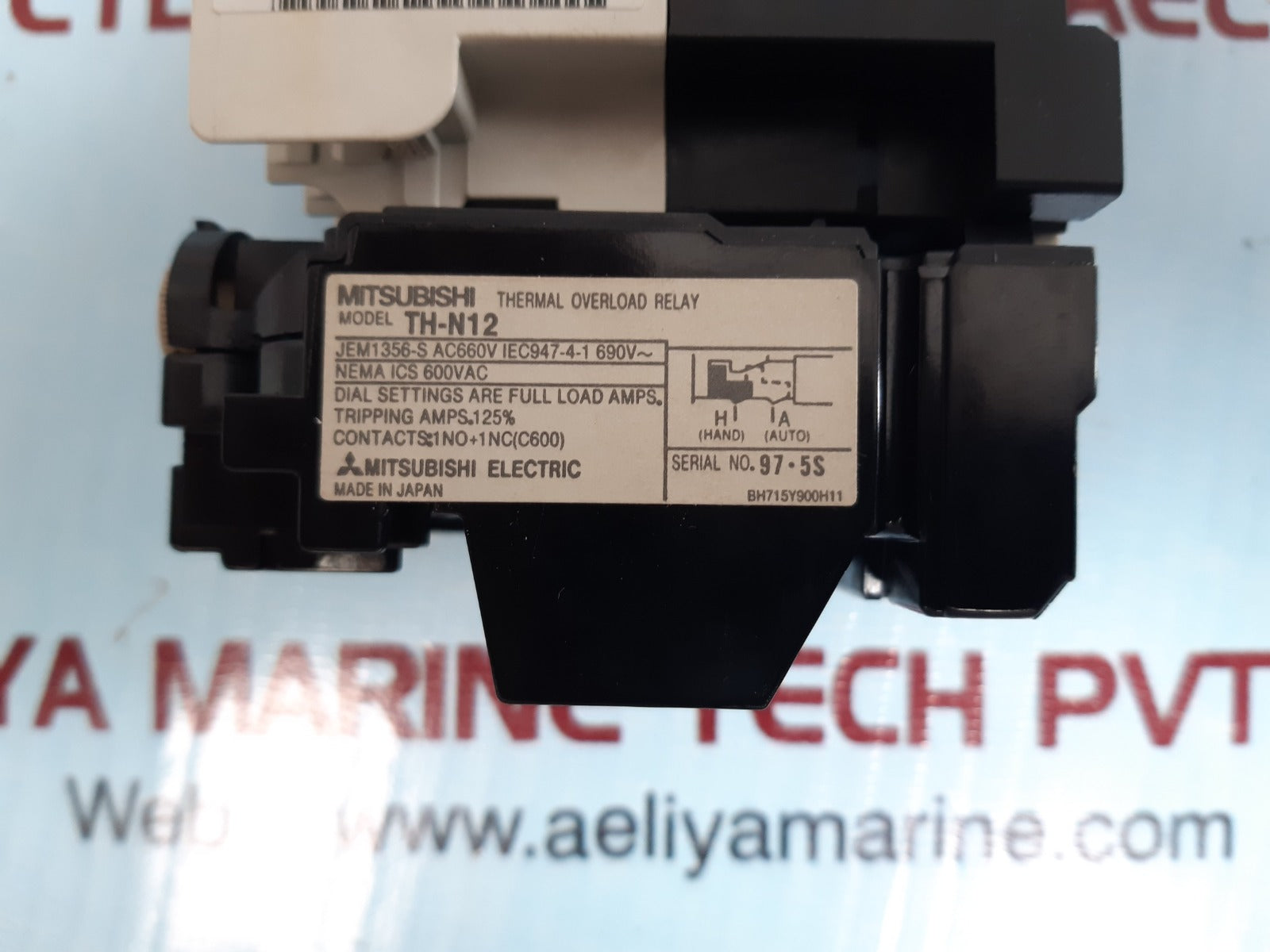Mitsubishi S-N11/TH-N12 Motor Starter Thermal Overload Relay 100-110V 60hz A1