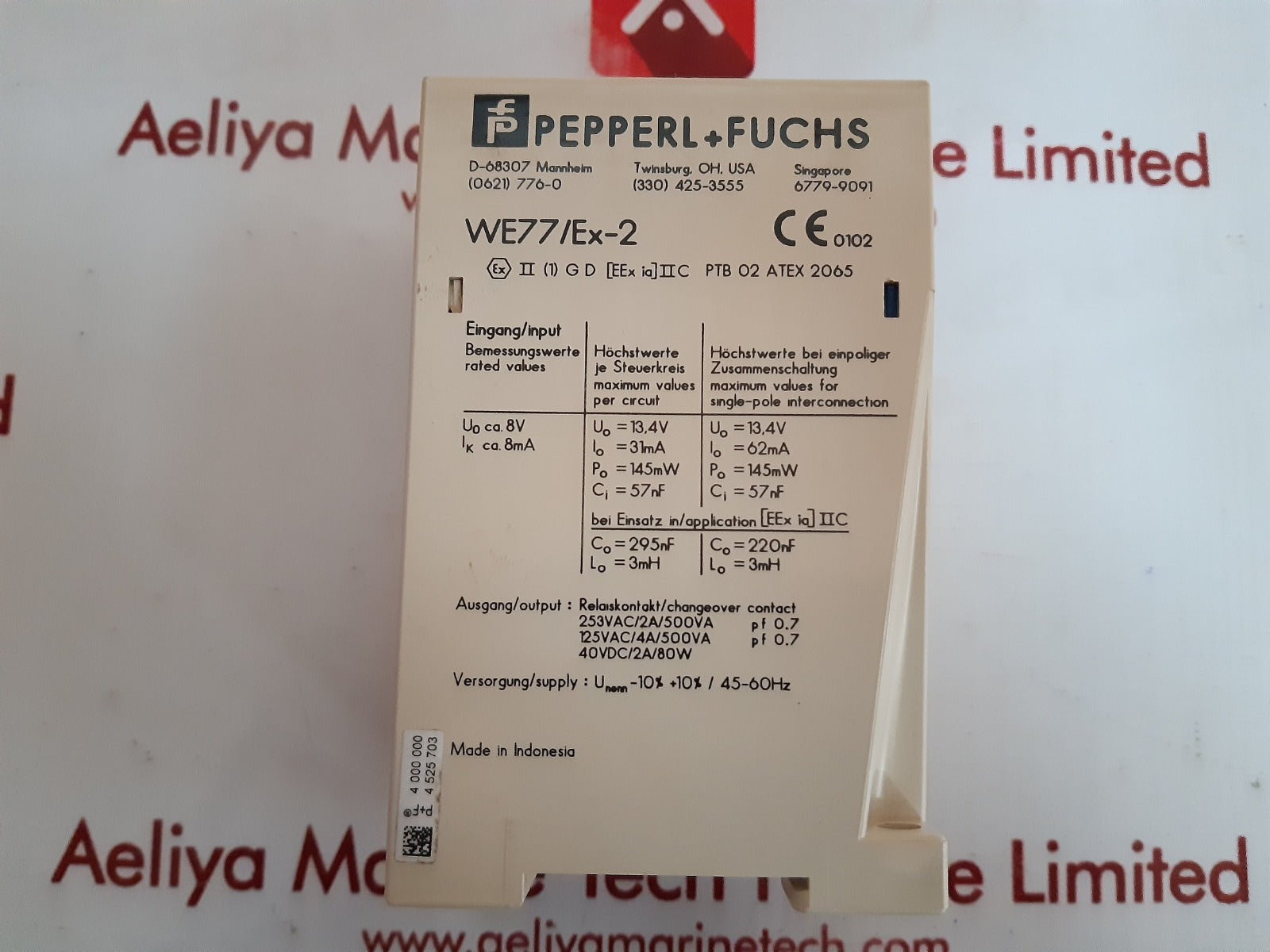 Pepperl+Fuchs We 77/Ex-2 230V Switch Amplifier 129198
