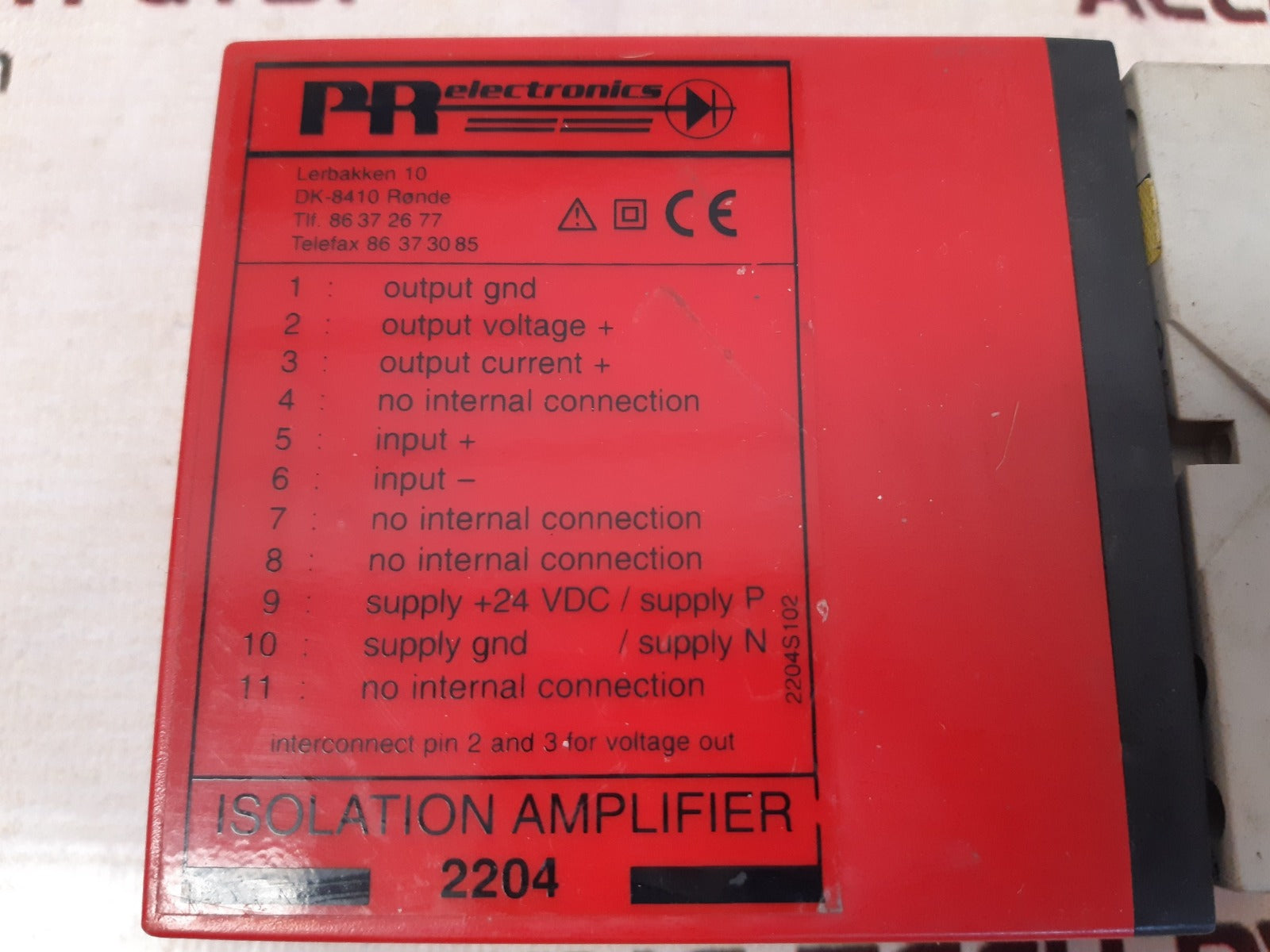 Pr Electronics 2204X2 Isolation Amplifier Module 2204S102