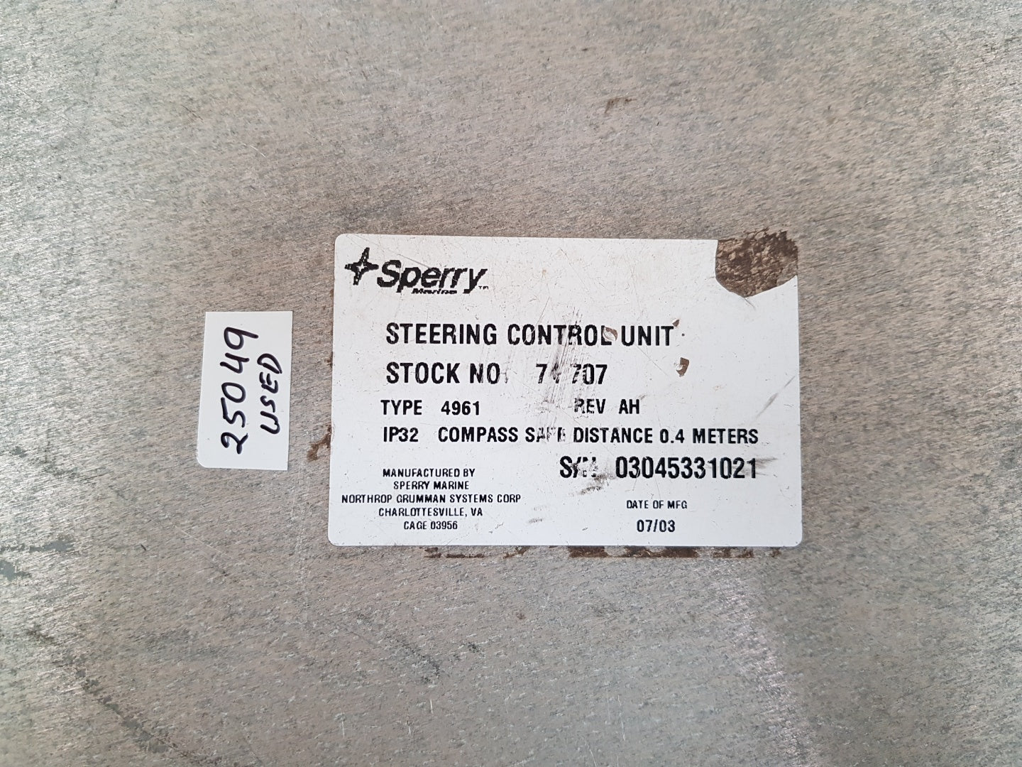 Sperry Marine 1983457-1 Steering Control Unit 4961, 020041