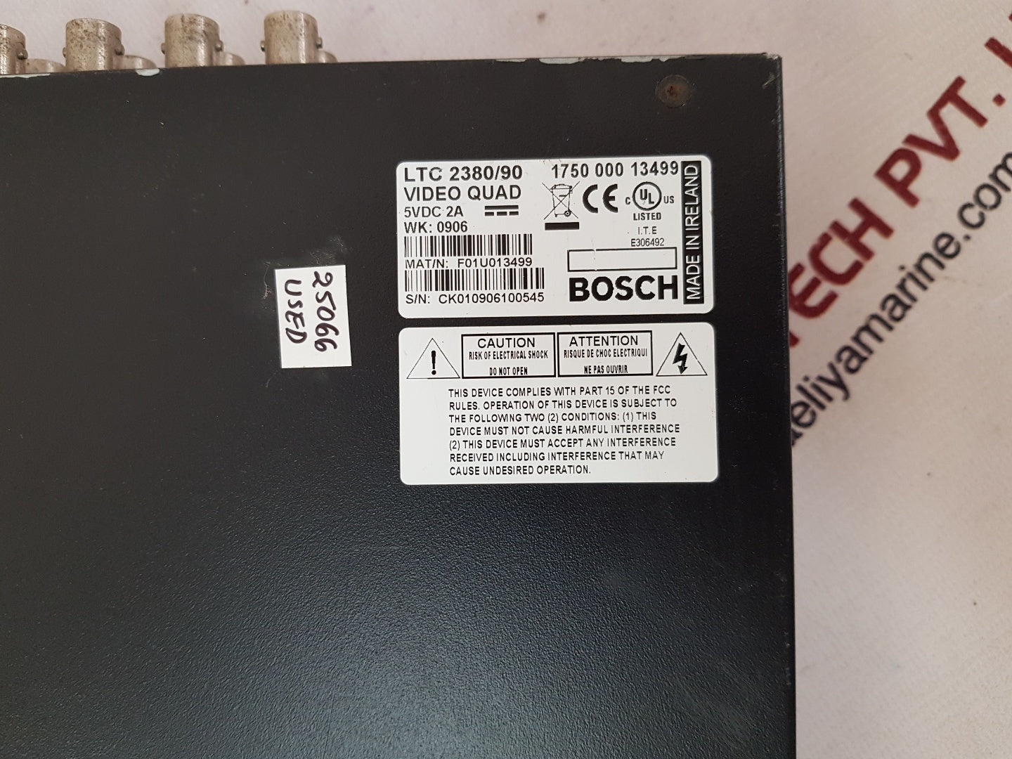 Bosch Ltc 2380/90 Digital Video Quad Processor 5Vdc 2A