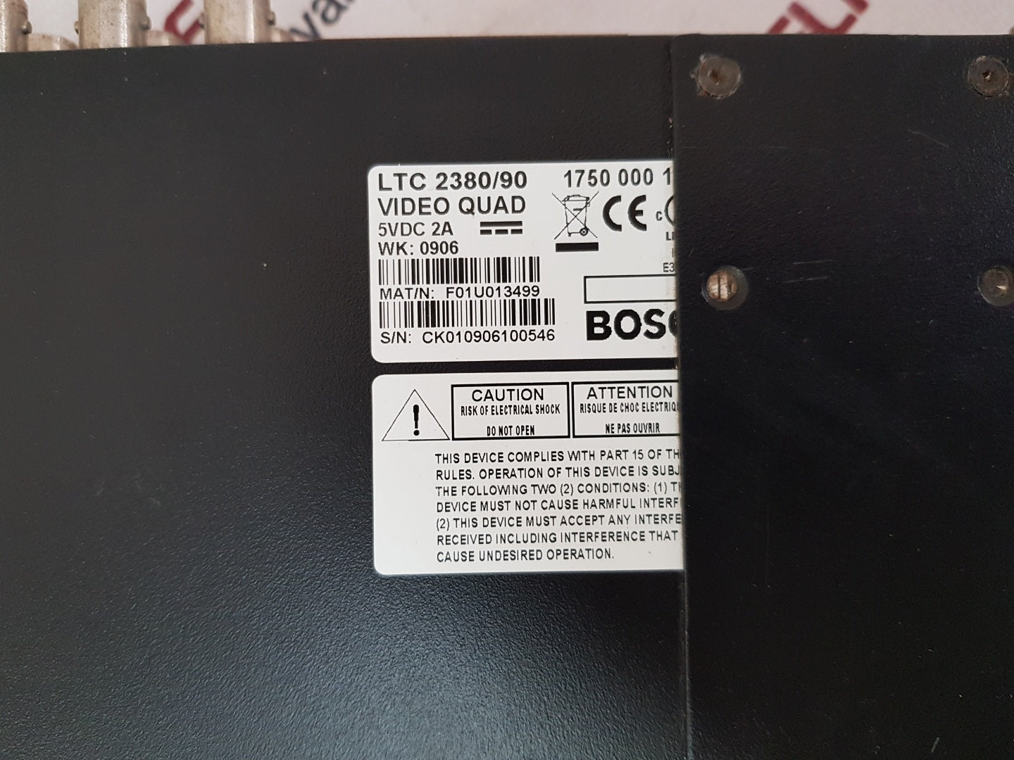 Bosch Ltc 2380/90 Digital Video Quad Processor 5Vdc 2A