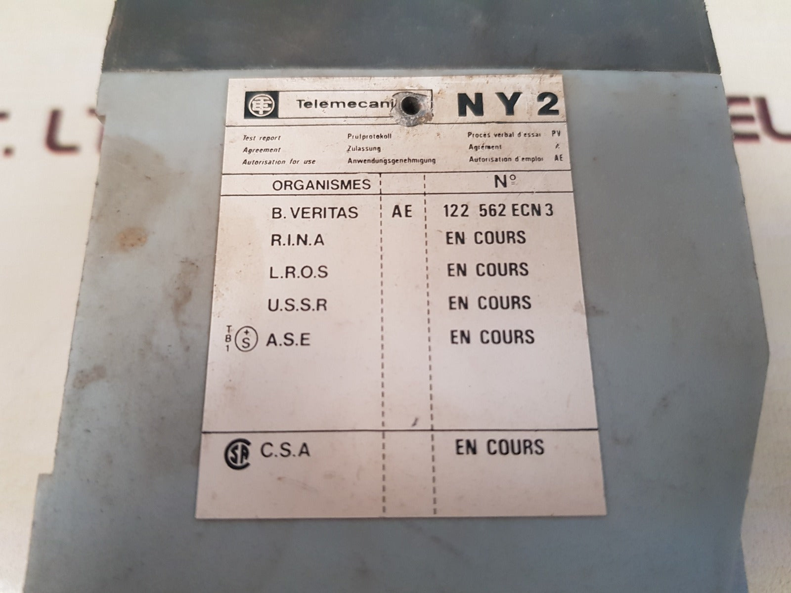 Telemecanique Ny2 B20 Safety Relay Barrier