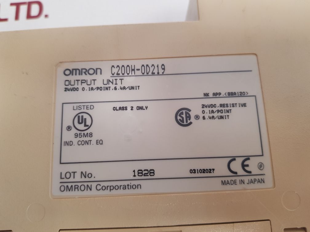 Omron C200H-OD219 Output Unit 24VDC 03102027