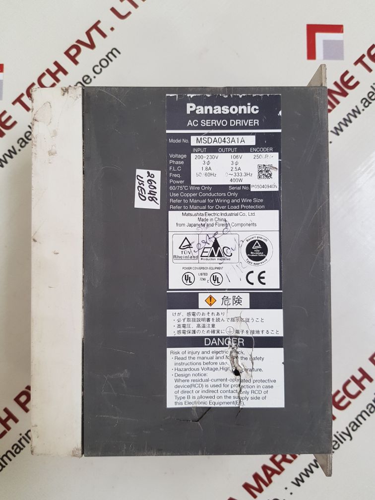 Panasonic Msda043A1A Ac Servo Driver 200-230V