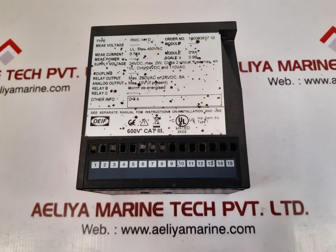 Deif Rmc-111D Short Circuit Relay 100063837.10 Max. 250Vac 8A